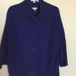 Talbots Women’s Size 2X Blue Button Sweater